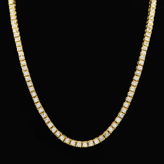Men's hip hop single row alloy necklace full diamond necklace