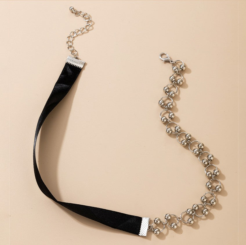 Simple Necklace Black Cloth Band Punk Short Personality Lady Necklace