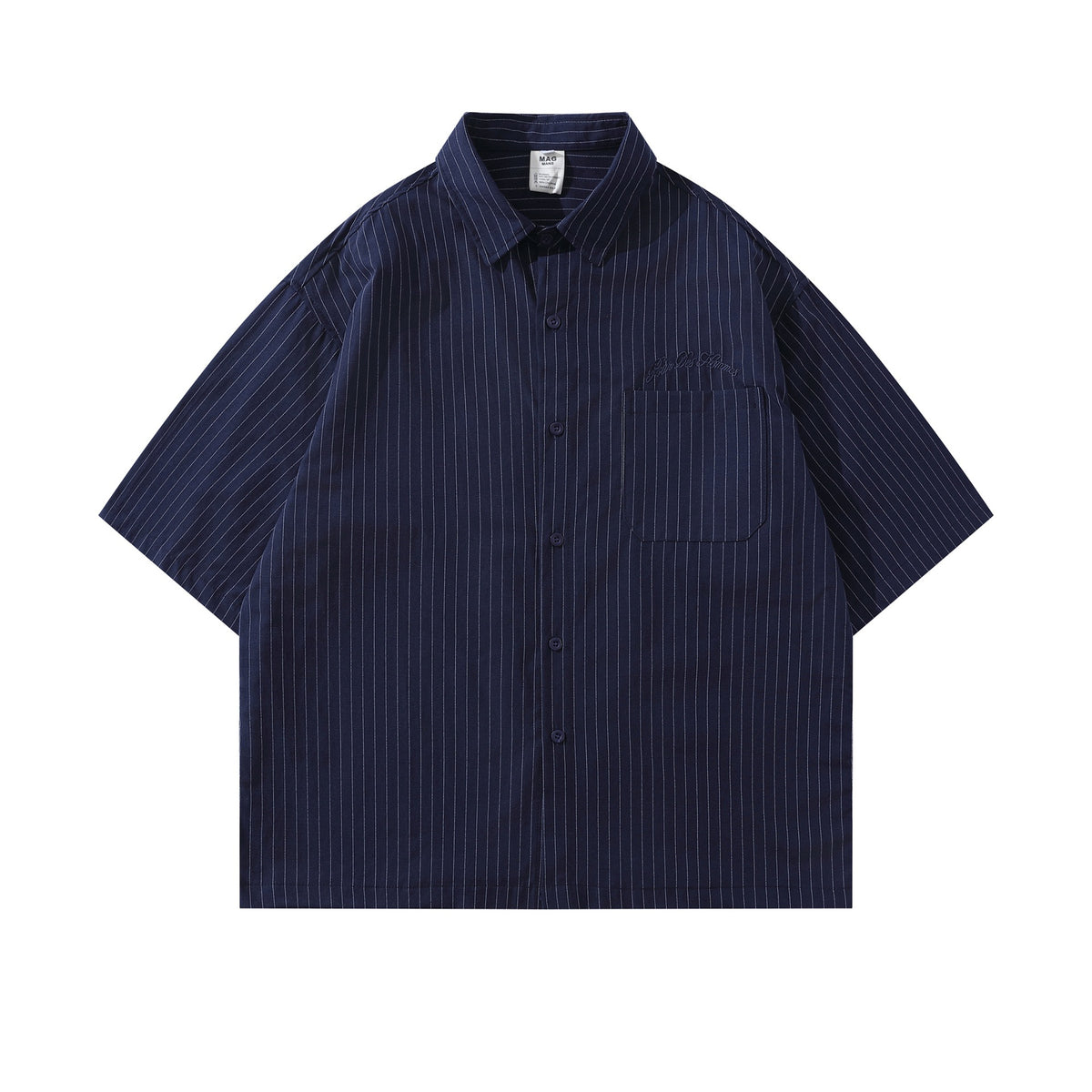 Embroidered striped shirt T-shirt