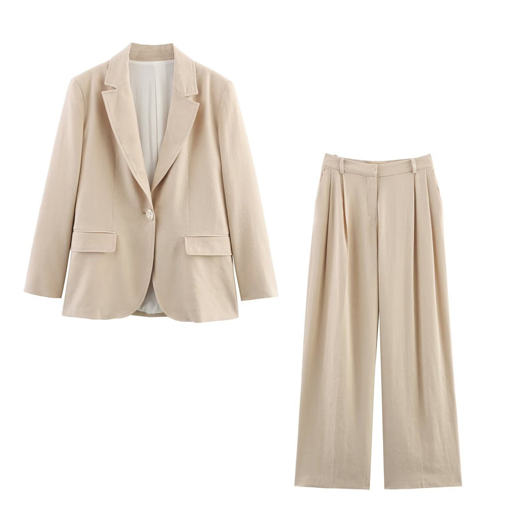 One button suit jacket+pants set for women
