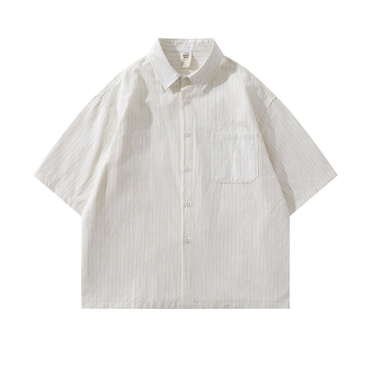 Embroidered striped shirt T-shirt
