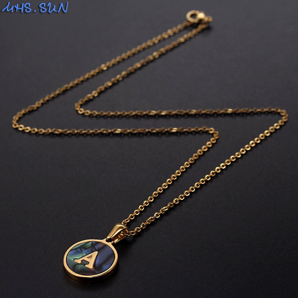 26 Letters Pendant Necklace Women/Girls Stainless Steel Chain Necklace