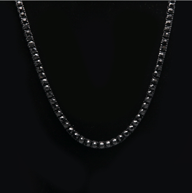 Men's hip hop single row alloy necklace full diamond necklace