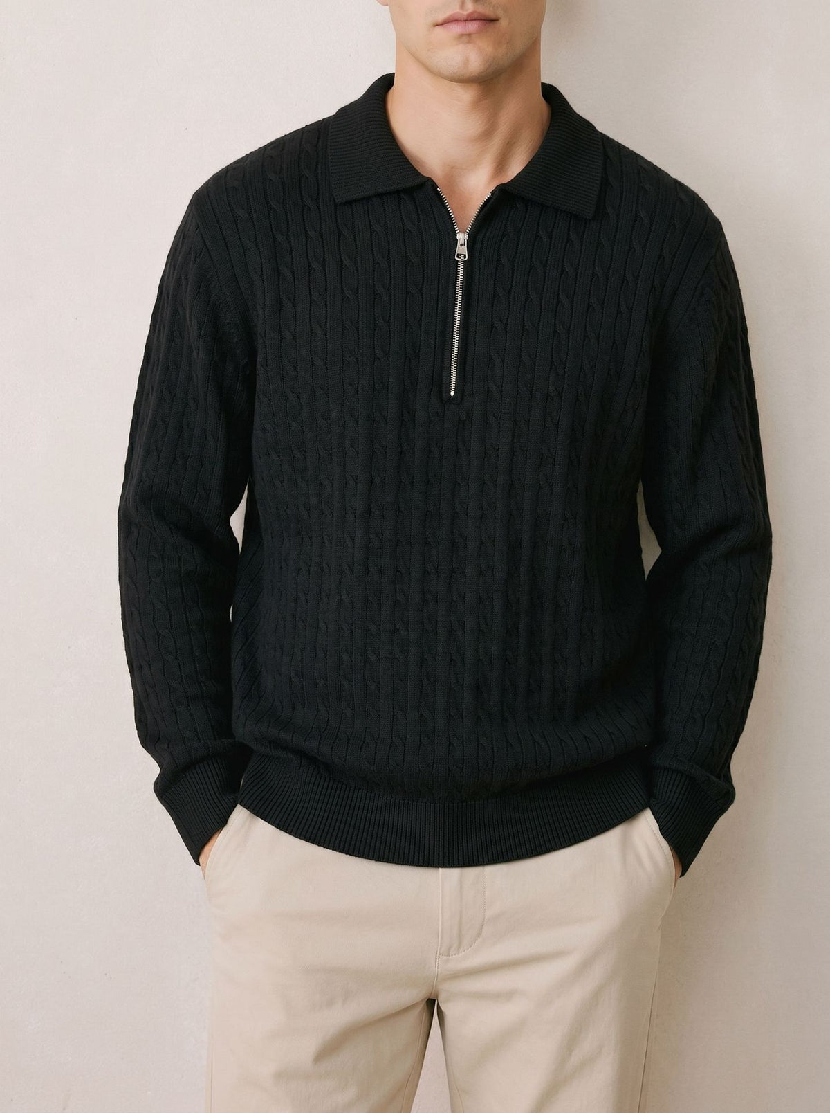 Half zip sweater for men