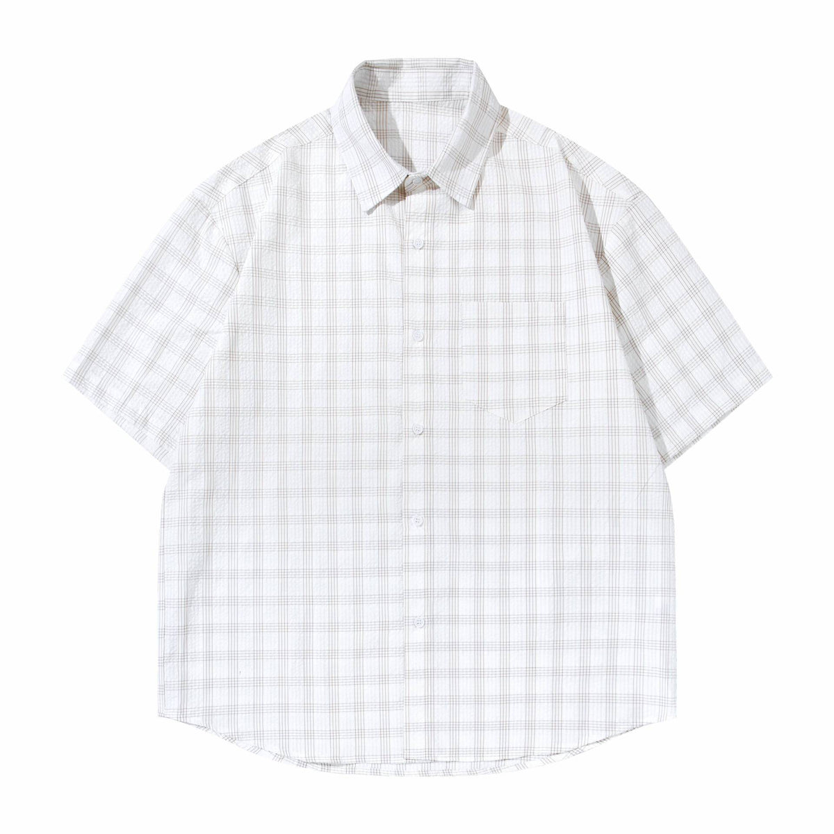 Texture plaid shirt T-shirt
