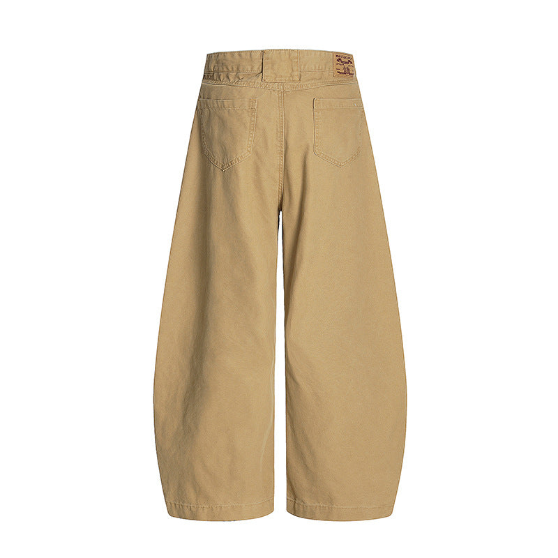 Khaki curved knife jeans for men