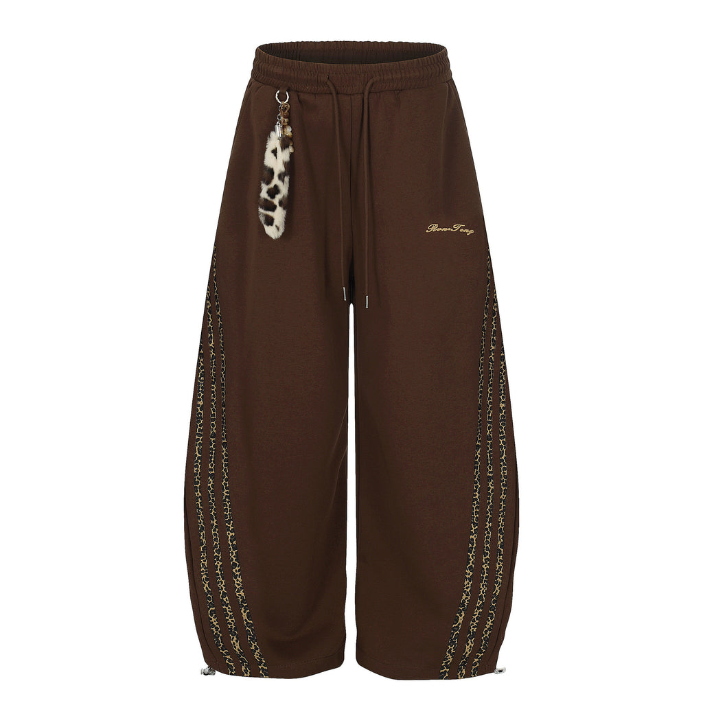 Women's Side Stripe Long Pants Solid Color Tracksuit Youth