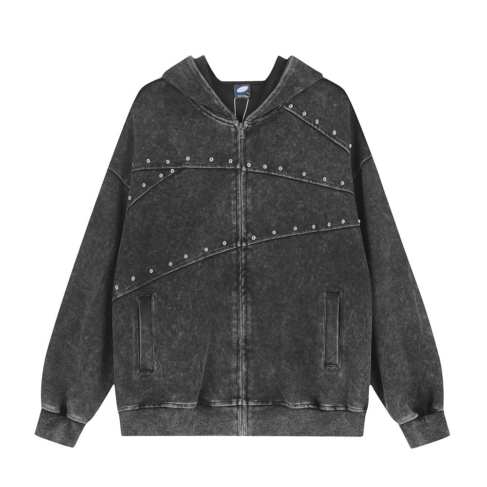 Hooded sweatshirt jacket for men