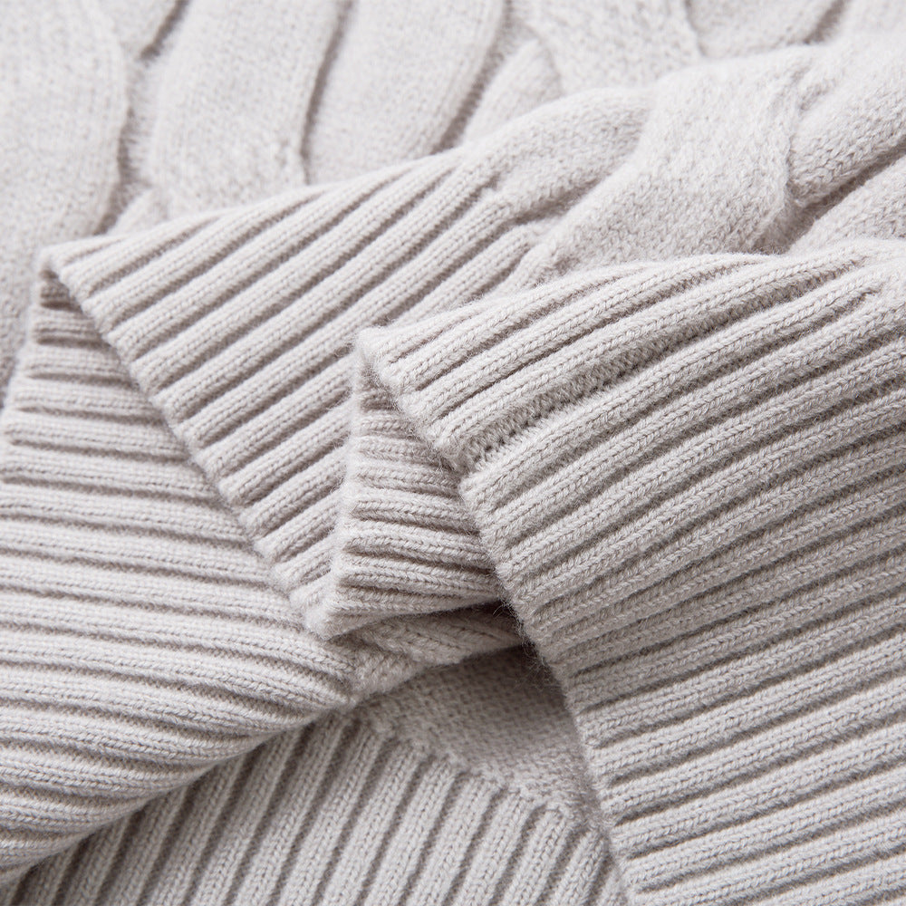 Fake two color blocked collared knitted sweaters