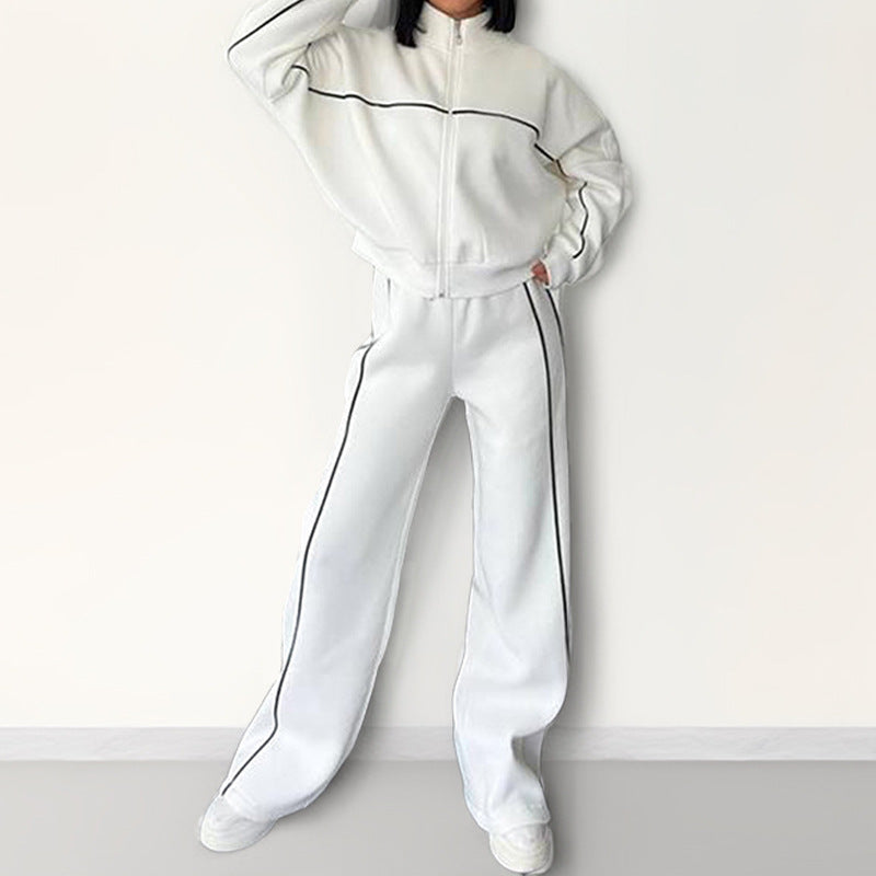 Women's Casual Loose Tie-Waist Hoodie Tracksuit Set