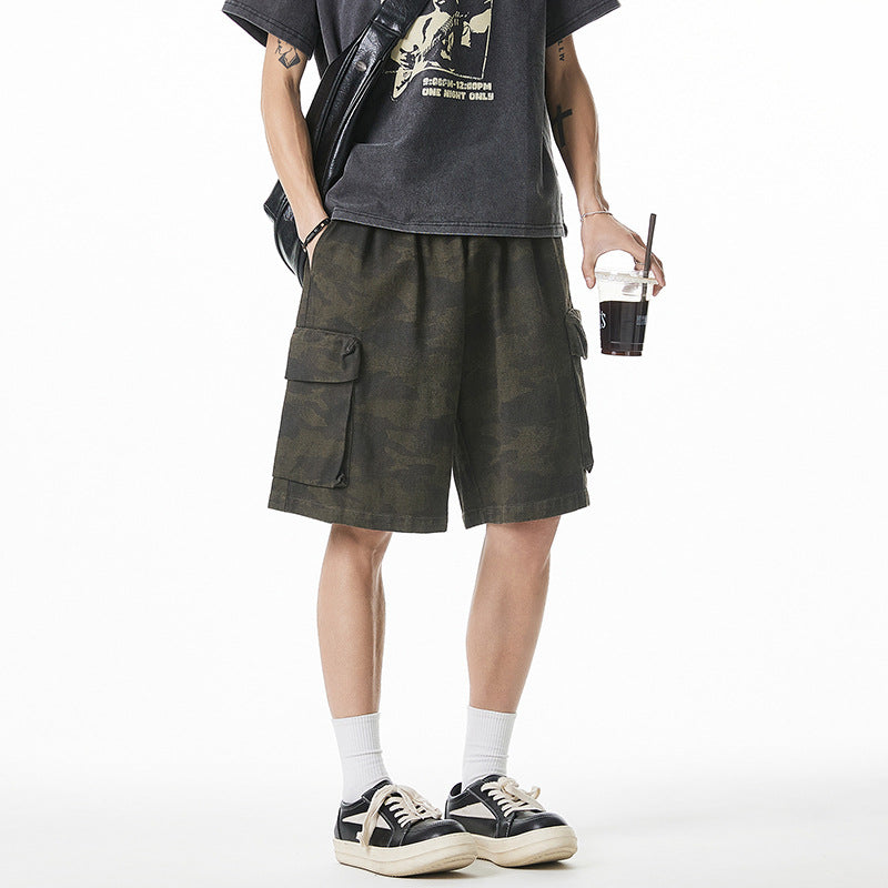 Camouflage workwear shorts for men