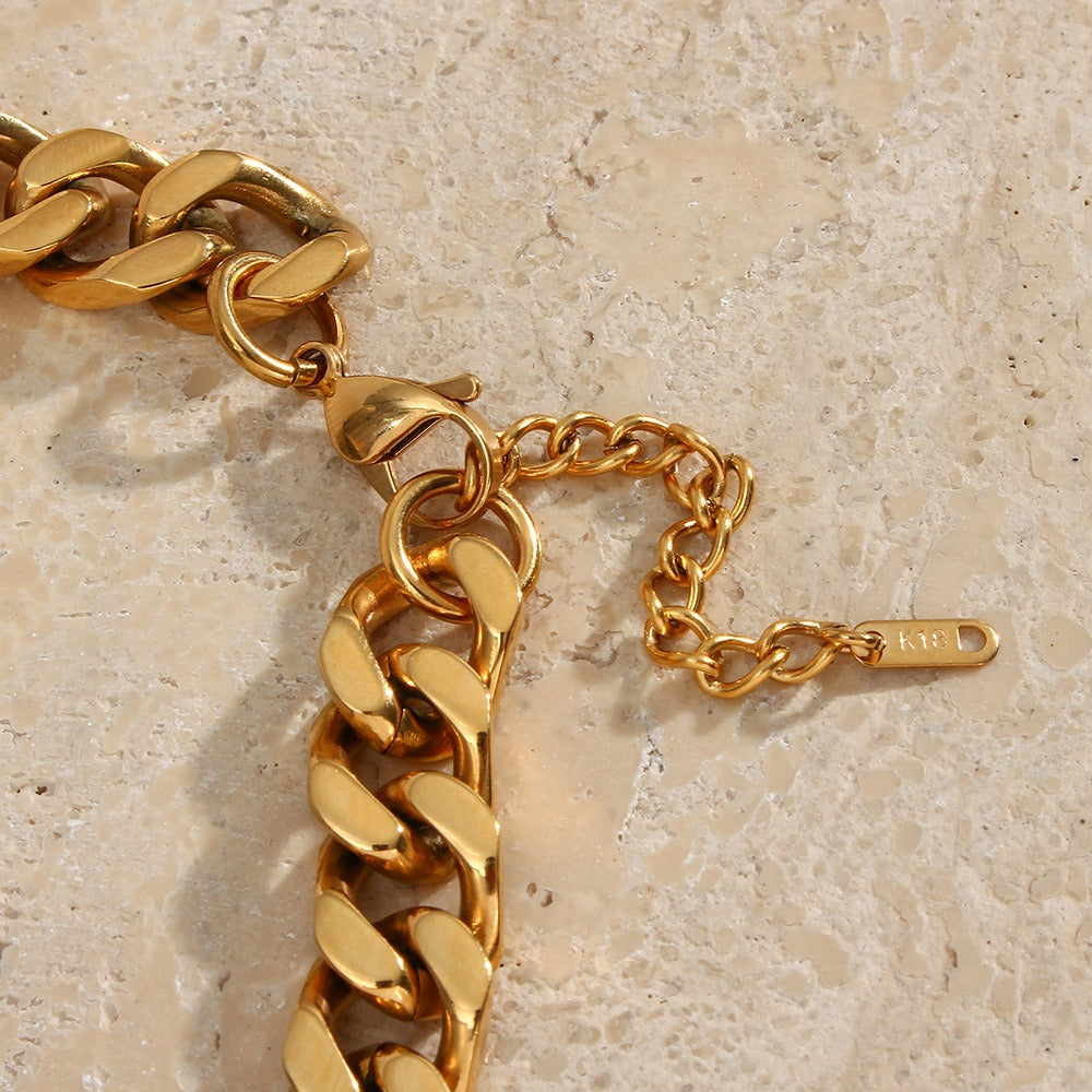Hip Hop Stainless Steel Necklace Women's Cuban Chain Necklace Ornament