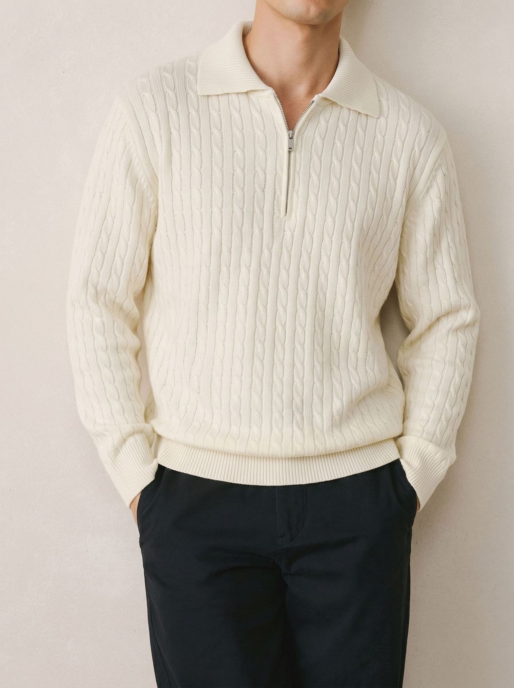 Half zip sweater for men