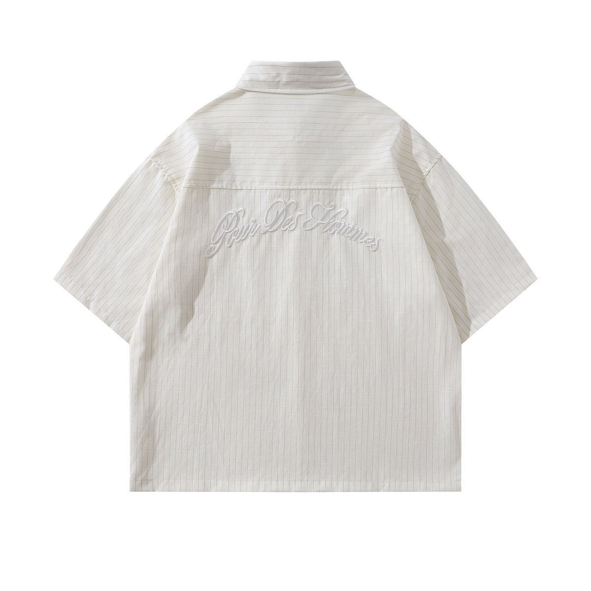 Embroidered striped shirt T-shirt
