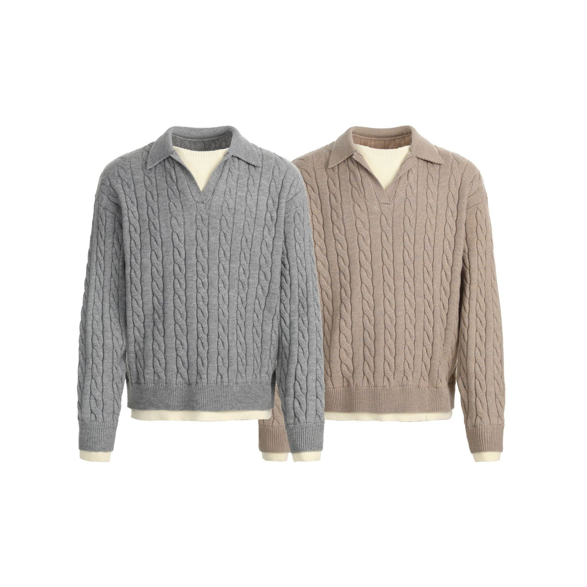 Vintage fake two Fried Dough Twists sweaters