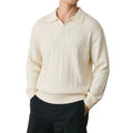 Solid color long sleeved sweater for men