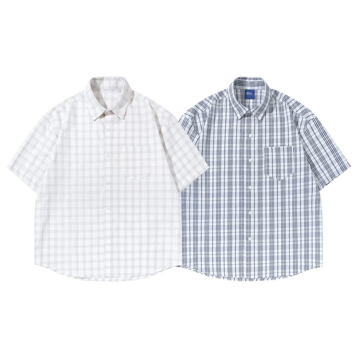 Texture plaid shirt T-shirt