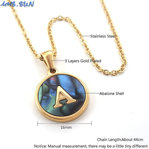 26 Letters Pendant Necklace Women/Girls Stainless Steel Chain Necklace