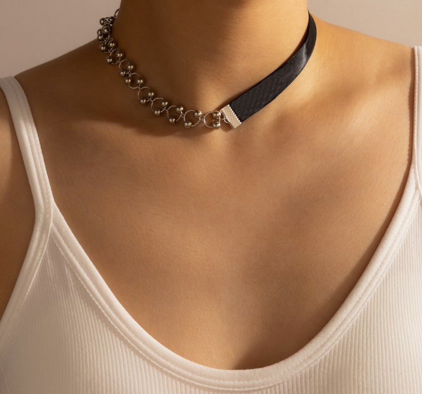 Simple Necklace Black Cloth Band Punk Short Personality Lady Necklace