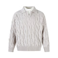 Fake two color blocked collared knitted sweaters
