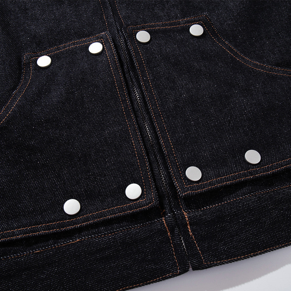 Short jacket denim suit for men