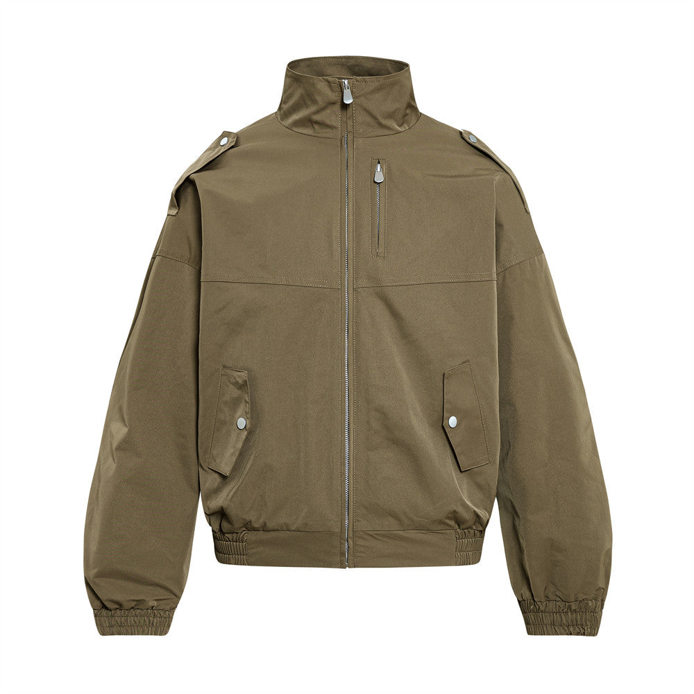 Stand collar workwear jacket for men